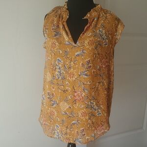 RACHEL Rachel Roy Mustard Floral Blouse